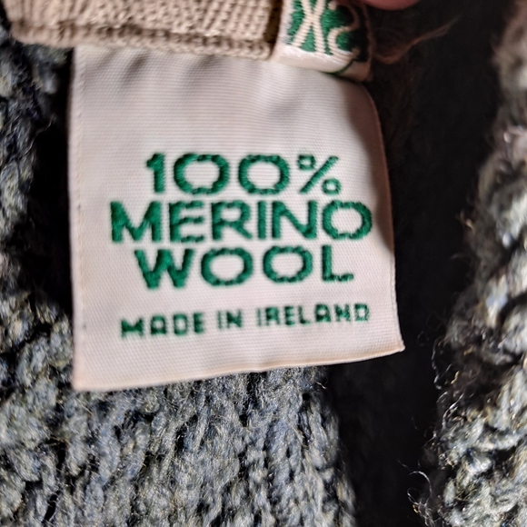 Aran Irish Merino Wool Women Open Front Long Sweater Cardigan Oversize S… - Picture 6 of 10